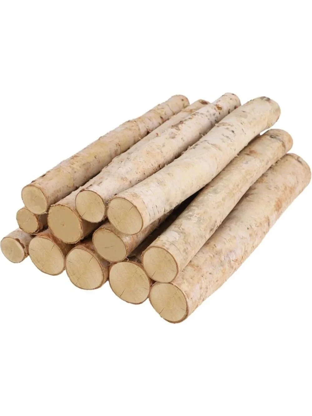 12-Pack White Birch Logs for Fireplace Decor, DIY Crafts, Indoor Mantel Accent